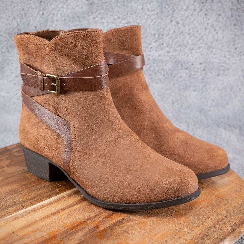 Lane Bryant Tan Suede Ankle Booties
